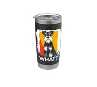 Schnauzer What Dog Meme Miniatura Schnauzer Divertido Dicho Perro Vaso térmico de acero inoxidable de doble pared