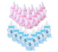 Schneespitze 24 piezas Biberones Dulces Botella Mini Chupete de Decoración,Plastico Azul Botella Dulces Botellas de Chocolate Caramelo Recuerdo de Bautizo Baby Shower,Bebé Favorece Decoraciones