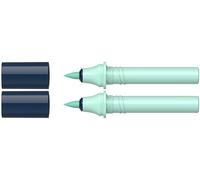 Schneider 040 Paint-It Twinmarker Cartuchos (Brush Tip - Pincel, tinta a base de agua, para aplicación en papel, 95% plástico reciclado), color turquesa 034