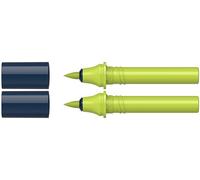 Schneider 040 Paint-It Twinmarker Cartuchos (Brush Tip - Pincel, tinta a base de agua, para aplicación en papel, 95% plástico reciclado), color verde manzana 051
