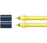 Schneider 040 Paint-It Twinmarker Cartuchos (Brush Tip - Pincel, tinta a base de agua, para aplicación en papel, > 95% plástico reciclado), 2 unidades, amarillo 063