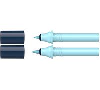 Schneider 040 Paint-It Twinmarker - Cartuchos (punta redonda de 1,0 mm, tinta a base de agua, para aplicación en papel, 95% plástico reciclado) aqua blue 027