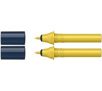 Schneider 040 Paint-It Twinmarker Cartuchos (punta redonda, tinta a base de agua, para aplicación en papel, 95% plástico reciclado), color dorado claro 065