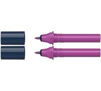 Schneider 040 Paint-It Twinmarker Cartuchos (punta redonda, tinta a base de agua, para aplicación en papel, > 95% plástico reciclado), 2 unidades, color morado oscuro 144