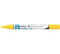 Schneider 120105 Paint-It - Rotulador acrílico (con punta redonda de 2 mm, pinturas acrílicas de alta cobertura para madera, lienzo, piedra, etc.), 1 unidad, color amarillo