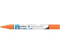 Schneider 120106 Paint-It - Rotulador acrílico (con punta redonda de 2 mm, pinturas acrílicas de alta cobertura para madera, lienzo, piedra, etc.), 1 unidad, color naranja