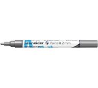 Schneider 120154 Paint-It - Rotulador acrílico (con punta redonda de 2 mm, pinturas acrílicas de alta cobertura para madera, lienzo, piedra, etc.), 1 unidad, color plateado
