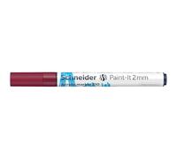 Schneider 120161 Paint-It - Lápiz acrílico (con punta redonda de 2 mm, pinturas acrílicas de alta cobertura para madera, lienzo, piedra, etc.), 1 unidad, color rojo burdeos