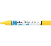 Schneider 120205 Paint-It - Rotulador acrílico (con punta redonda de 4 mm, pinturas acrílicas de alta cobertura para madera, lienzo, piedra, etc.), 1 unidad, color amarillo