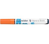 Schneider 120206 Paint-It - Rotulador acrílico (con punta redonda de 4 mm, pinturas acrílicas de alta cobertura para madera, lienzo, piedra, etc.), 1 unidad, color naranja