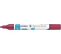 Schneider 120261 Paint-It - Lápiz acrílico (con punta redonda de 4 mm, pinturas acrílicas de alta cobertura para madera, lienzo, piedra, etc.), 1 unidad, color rojo burdeos