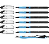 Schneider 151276 XB - Set de bolígrafos (6 modelo Slider y 1 modelo Rave), color negro