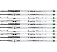 Schneider 171004 Slider 710 - Recambio para bolígrafo (tecnología ViscoGlide, ancho de trazo XB) 10 unidades, color verde