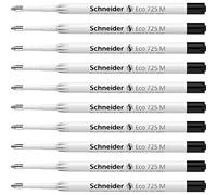 Schneider 172511 Eco 725 - Recambio para bolígrafo (10 unidades, con el ángel azul, grosor del trazo: M), color negro