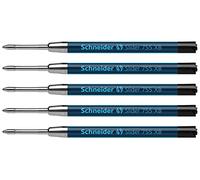 Schneider 175501 Slider 755 - Recambio para bolígrafo (tecnología ViscoGlide, indeleble, XBExtrancha), color negro (5 unidades, extra ancho), color negro