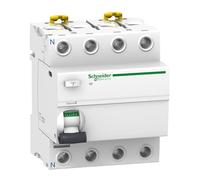 Schneider a9r11491 RCCB disyuntor Actual Residual IID 4P 100 A 30 mA AC, Color Blanco