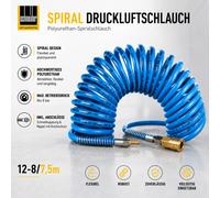 Schneider Airsystems Manguera Espiral Neumática PUR SSL-SK-PUR 12x8mm 7,5m Azul