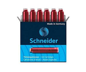 Schneider Badger Inks - Cartuchos de tinta para instrumentos de escritura (6 unidades), color rojo