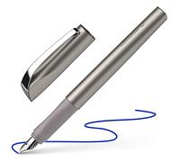 Schneider Ceod Shiny 168621 - Pluma estilográfica para diestros y zurdos, plumín M, incluye cartucho de tinta azul real, grafito, tamaño mediano