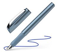 Schneider Ceod Shiny 168623 - Pluma estilográfica para diestros y zurdos, plumín M, incluye cartucho de tinta azul real, tamaño mediano, color azul