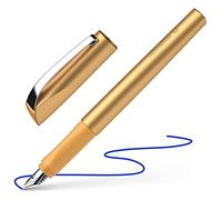 Schneider Ceod Shiny 168655 - Pluma estilográfica para diestros y zurdos, plumín M, incluye cartucho de tinta azul real, color bronce mediano