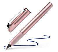 Schneider Ceod Shiny 186209 Bolígrafo para diestros y zurdos, trazo M, incluye cartucho de tinta azul, color rosa, 1 unidad