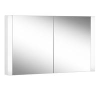 Schneider EASY LED Armario con espejo iluminado por LEDs, 2 puertas de espejo dobles, 130x70xcm, 175.130.01.02, Versión: CH estÃ¡ndar/blanco corpus/4000K