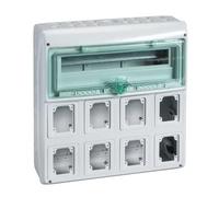 Distribuidor 1x18 empotrado IP65 para enchufes Mureva 13182