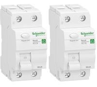 Schneider Electric 1334359 SCHN - Interruptor diferencial (Resi9 1P+N 40A 30mA tipo A), color blanco (Paquete de 2)
