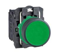 Schneider Electric XB5AA31 Pulsador, 1NA, 22mm Ø, 52mm x 30mm x 42mm, Verde