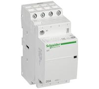 Schneider Electric A9C22824 iCT Contactor, Acti9, 20A, 4NO, 220-240VCA, 50Hz, Blanco