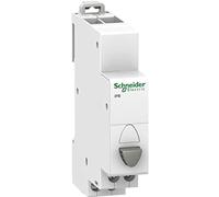 Schneider Electric A9E18033 Acti 9 iPB Simple Gris Pulsadores, 1NO-1NC, 82mm x 18mm x 71.5mm, Blanco