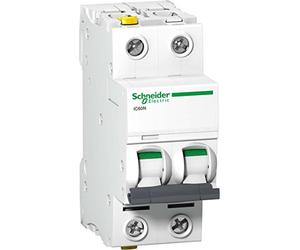 Schneider Electric A9F04263 Disyuntor iC60N, 2P, 63A, C características, Multicolor