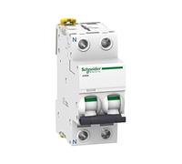 Schneider Electric A9F79406 Interruptor Automático Magnetotérmico iC60N, 4P, 6 A, Curva C, Blanco