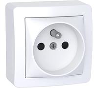 Schneider Electric ALB62273P Alrea - Toma de corriente de 2 polos + tierra de conexión rápida, color blanco
