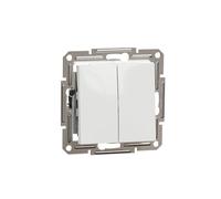 Schneider Electric Asfora EPH0670121D - Interruptor doble (empotrable, 10 AX- 250 V, terminales enchufables), color blanco