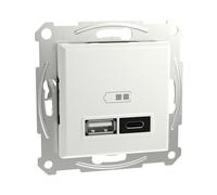 Schneider Electric Asfora EPH2770421D - Estación de carga USB tipo C (45 W, enchufe)