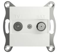 Schneider Electric Asfora EPH3470121D - Toma de TV SAT, 1 dB, IEC+F, color blanco