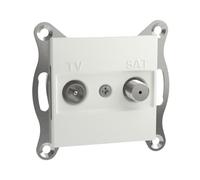 Schneider Electric Asfora EPH3470321D - Toma de corriente para TV (8 dB, empotrada, 2 salidas), color blanco
