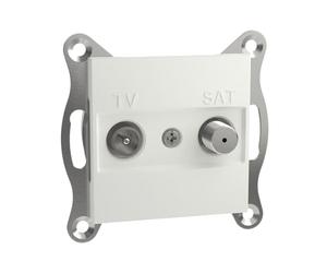 Schneider Electric Asfora EPH3470321D - Toma de corriente para TV (8 dB, empotrada, 2 salidas), color blanco
