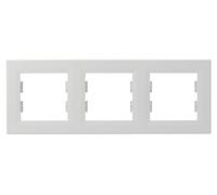 Schneider Electric Asfora EPH5800321D - Marco horizontal para enchufes e interruptores (3 enchufes, 1 unidad), color blanco