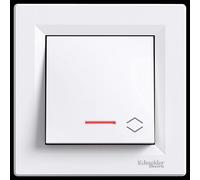 Schneider Electric Asfora - Interruptor con LED, color blanco