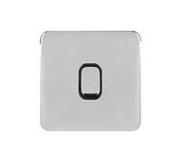 Schneider Electric GGBL1012RBPCS Lisse Interruptor retráctil, 1 Gang, 2 vías, 10 A, cromo pulido con interior negro