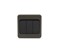 Schneider Electric GGBL1032WBMB Lisse Interruptor de placa, 3 Gang, 2 vías, 10AX, color bronce moca con interior negro