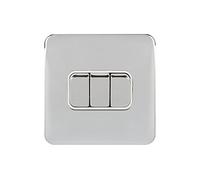 Schneider Electric GGBL1032WPCS Lisse - Interruptor sin Tornillos (10 AX, 3G, 2 W, 240 V, Cromo Pulido)