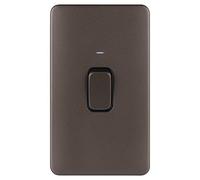 Schneider Electric GGBL4021BMBS Lisse - Deco sin Tornillos 2G 50A DP SW con LED Ind BMB, 240 V, Bronce Moca