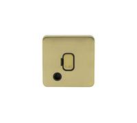 Schneider Electric GGBL5003BSB Lisse - Unidad de conexión de fusible sin interruptor, salida flexible, 13 A, latón satinado con interior negro