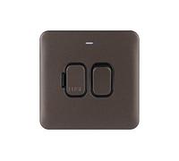 Schneider Electric GGBL5011BMB Lisse - Unidad de conexión con fusible sin tornillos (indicador LED, 13 A, bronce moca con interior negro, 10 unidades)