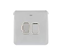 Schneider Electric GGBL5011WPC Lisse - Unidad de conexión con fusible sin tornillos (13 A, cromo pulido con interior blanco, 10 unidades)