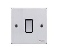 Schneider Electric GU1512BBC interruptor eléctrico Rocker switch Cromo - Accesorio cuchillo eléctrico (Rocker switch, Cromo, Acero, IP20, 16 A, 88 mm)